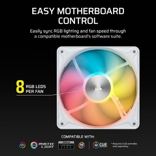Corsair RS120 II ARGB White 120mm Cabinet Fan
